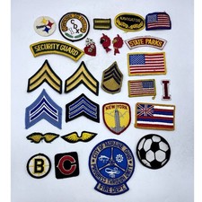 Mixed Lot of 26 Patches Vintage 1960's 1970's 1980's Sports Travel Military etc