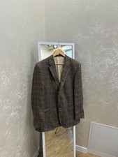 Scabal Savile Row Men's Checked Linen Blazer Jacket Size: 54R