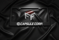 Capsule Corp License Plate Frame | Black Metal | Anime Japense | Dragon Ball Z