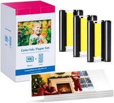Compatible for Canon Selphy CP1500 CP1300 Ink and Paper for Canon Photo Paper 4X