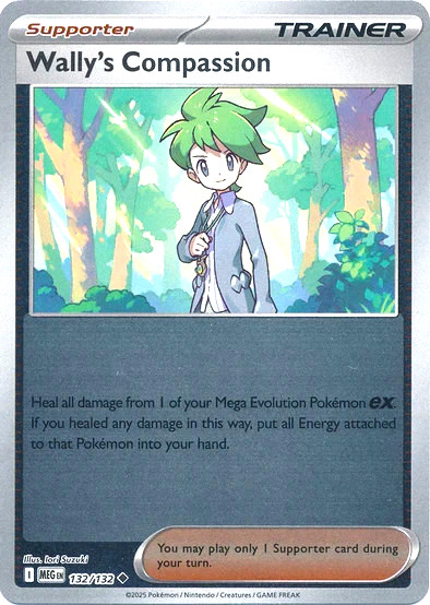 ✨Pokemon TCG- Wally's Compassion - Reverse Holo - 132/132 - Mega Evolution - NM✨