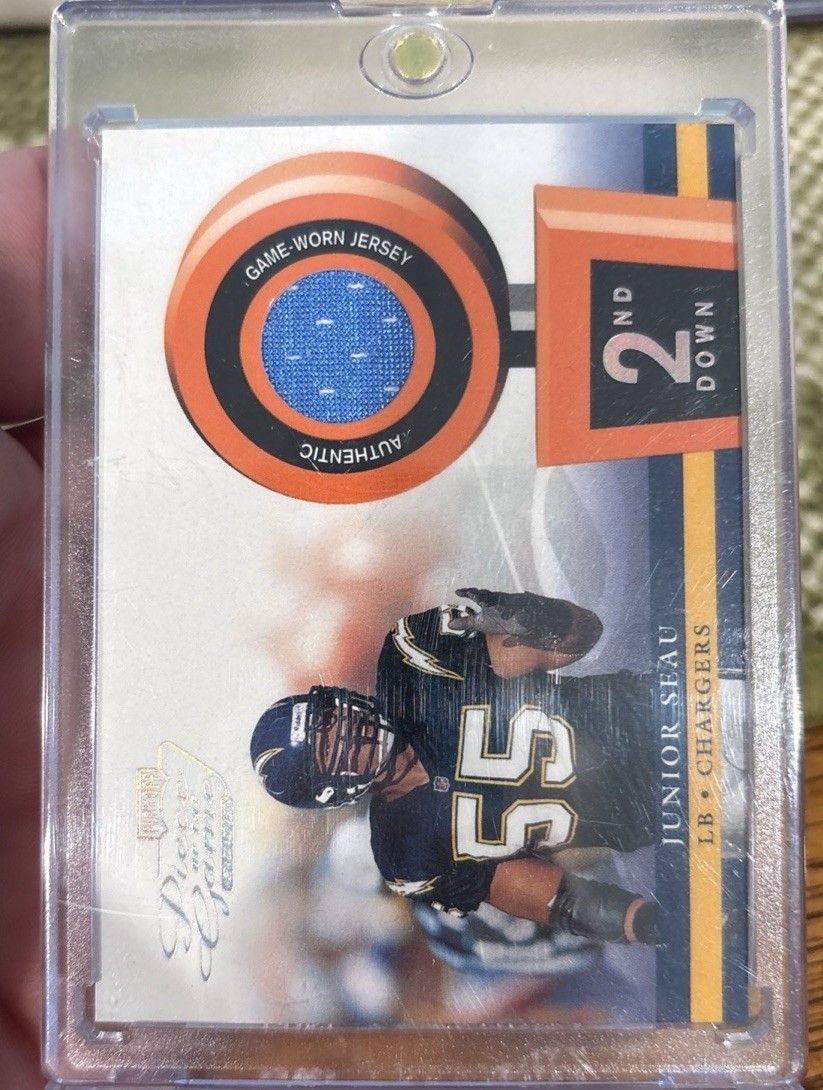 Junior Seau 2002 Playoff Piece of the Game Materials #POG-32 2nd Down /150 Rare