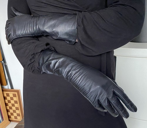 Elegante Lederhandschuhe Damen schwarz 6,75 - Bild 7 von 14
