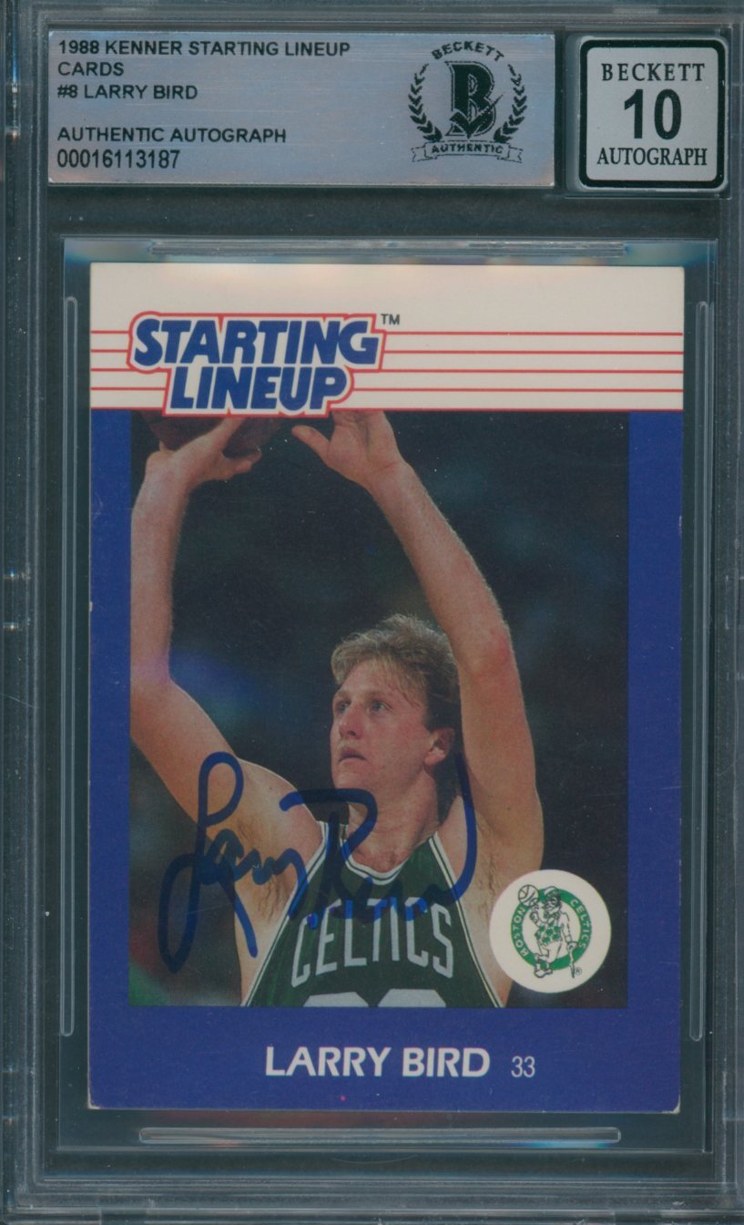1988 Kenner Starting Lineup #8 Larry Bird Beckett Authentic Signed Auto 10 *3187 
