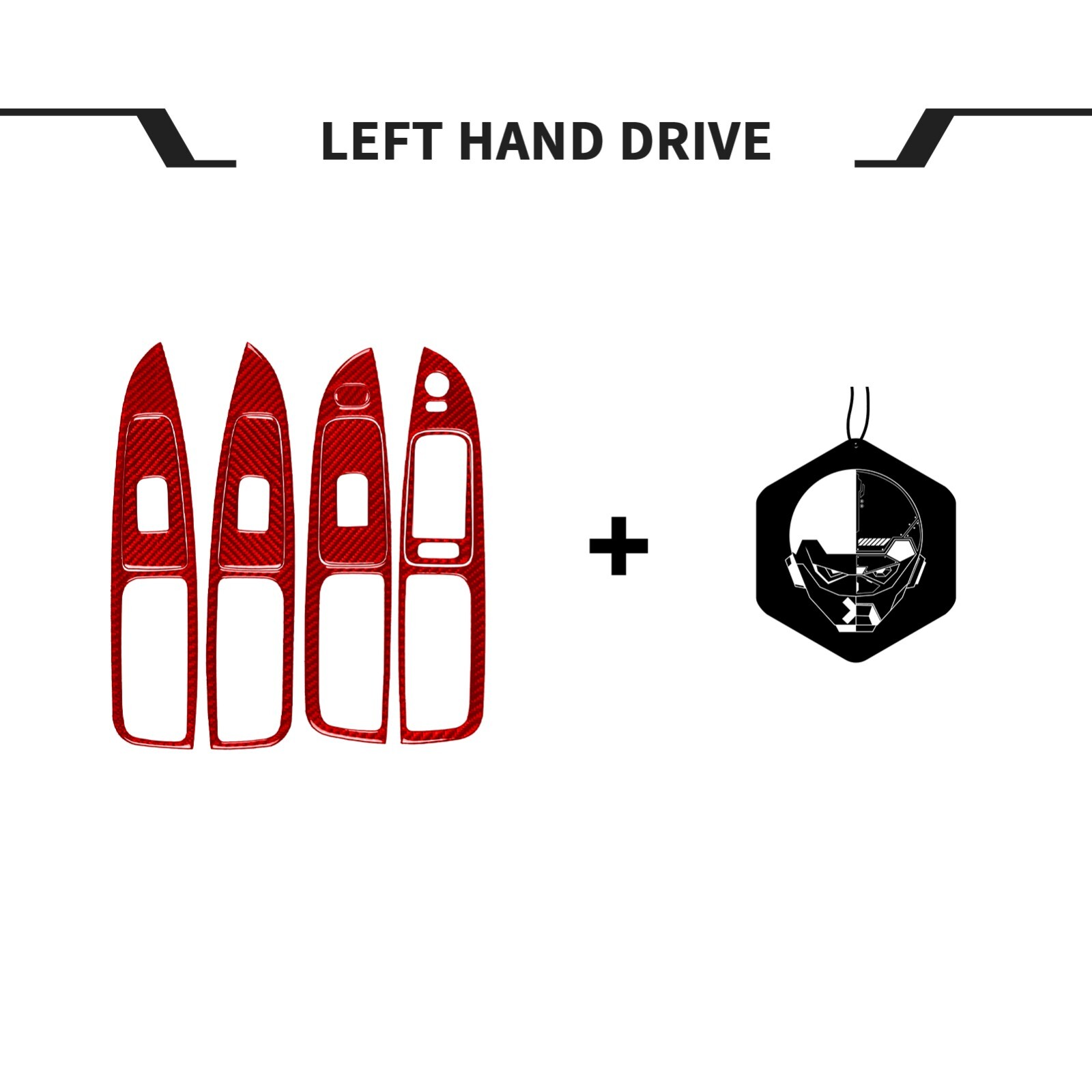 9Pcs Window Lift Switch Panel Trim For Chevrolet Malibu 10-12 Red Carbon Fiber