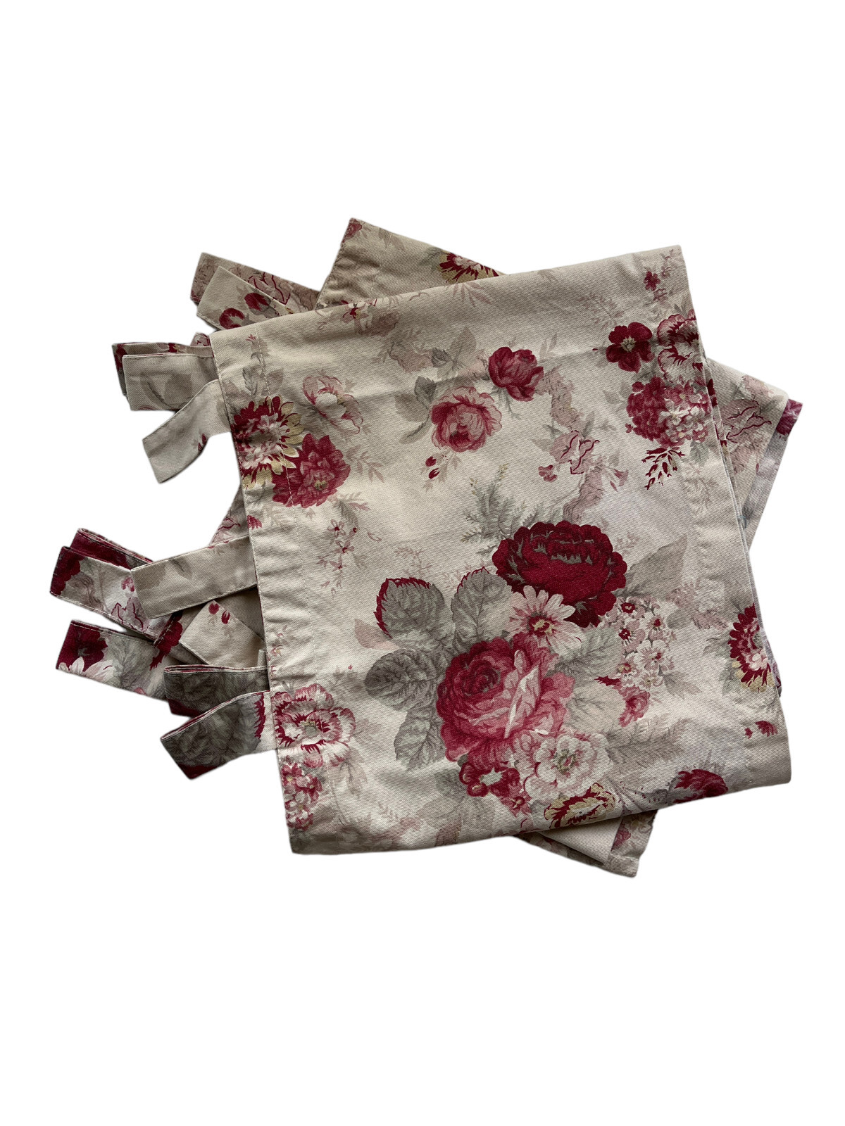 Waverly Garden Room Norfolk Rose Tab Valances Set Of 2 Cottage Core 56