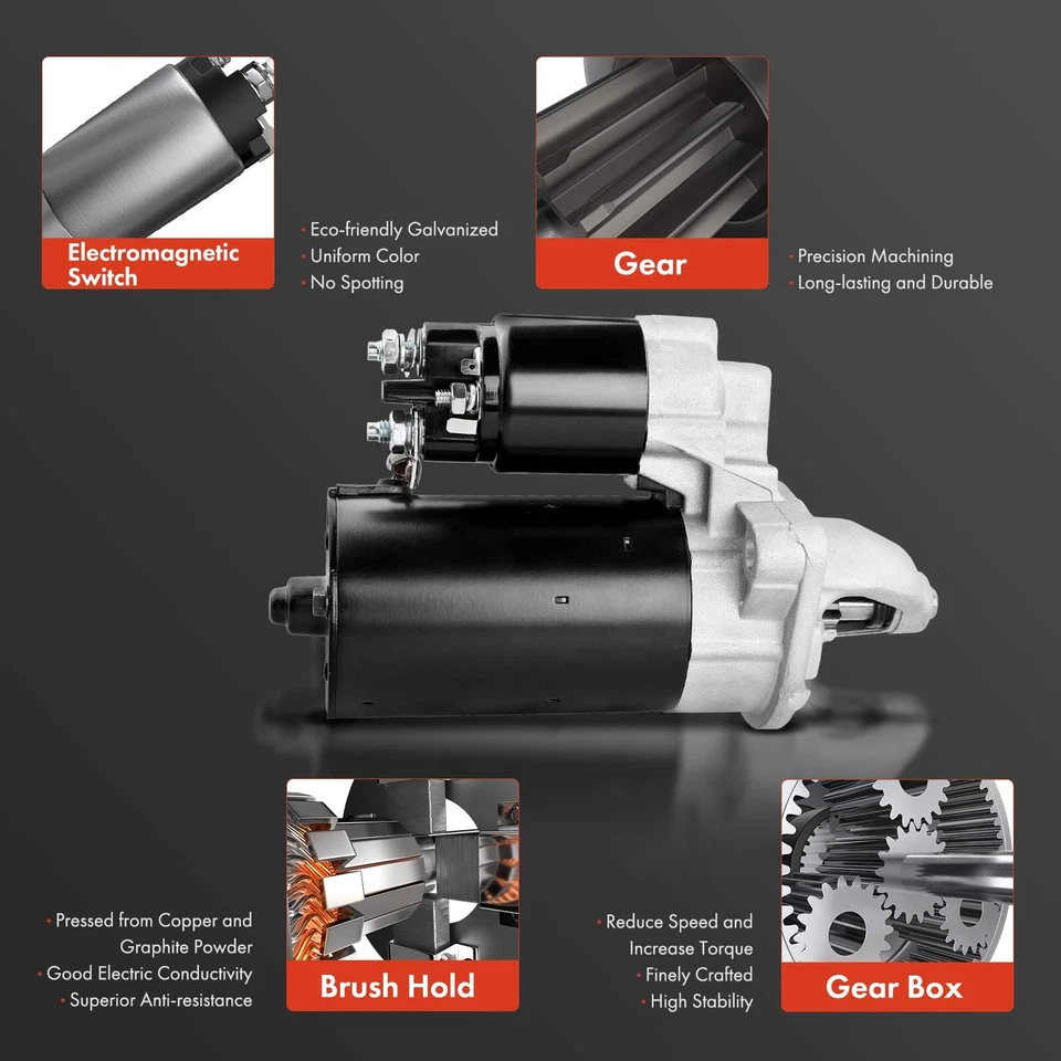 Motor de arranque para BMW 318i 525i 525iT 528i M3 Z3 1.4kW 12 volts CW 9 dentes pinhão - Imagem 4 de 4