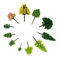 55Pcs Plastic Miniature Model Tree Diorama Railway Scale Scene Landscape Tree HQ