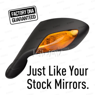 KiWAV -OE replacement mirror black fits Aprilia RSV 1000 R Factory '04-'09 x1 LH