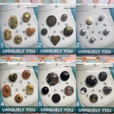 Crocs Handmade jibbitz 5pc Steampunk Antique Gear Pearl Cameo shoe charms Set 12