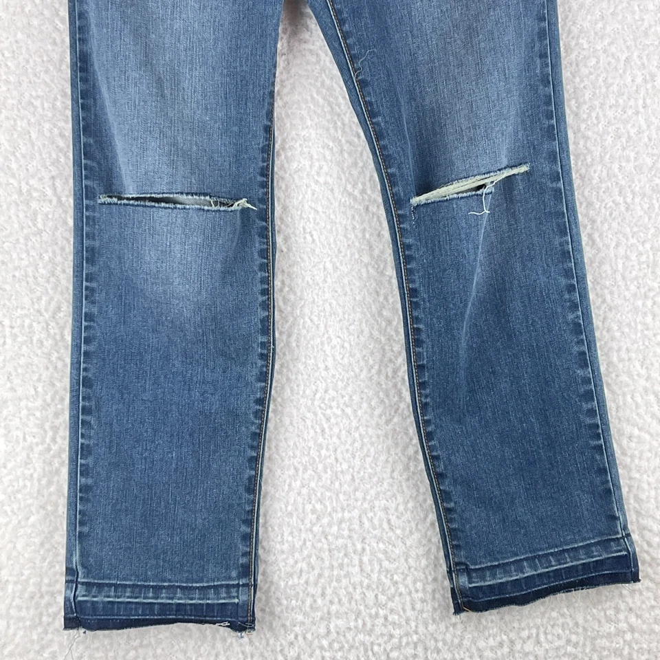 Pantalones de mezclilla Billbong para mujer talla 27 azul tiro medio desgastados dobladillo deshilachado informales Foto 3 de 4