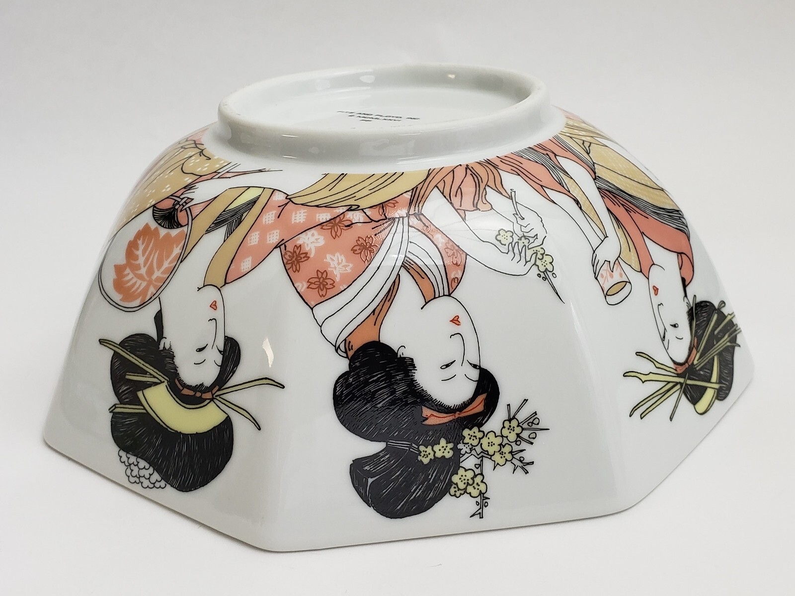 Vintage Fritz and Floyd Geisha Girl Serving Octagonal Vegetable Bowl Large Japan