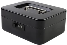 Medium Metal Cash Box with Combination Lock Safe and Money Tray for Security 7.8