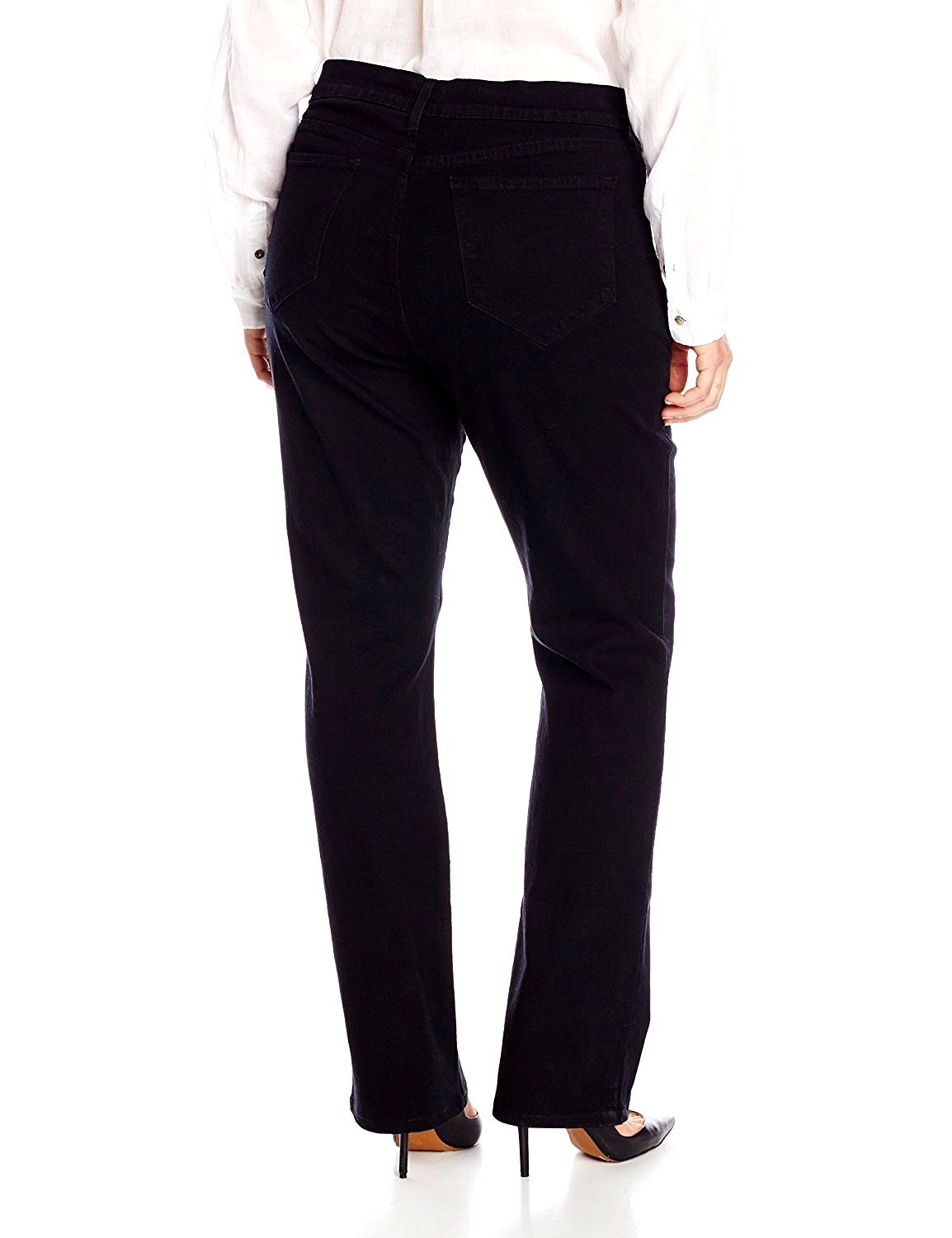 Jack David Womens Plus Size Tall long Denim jean Straight & Bootct black/blue