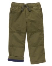 NWT Gymboree Boys Pull on Pants Gymster Fleece Lined green Toddler Size 2t