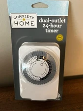 NWT DUAL Outlet 24 Hr TIMER COMPLETE HOME AUTO-ON CONTROLS 2 DEVICES NEW