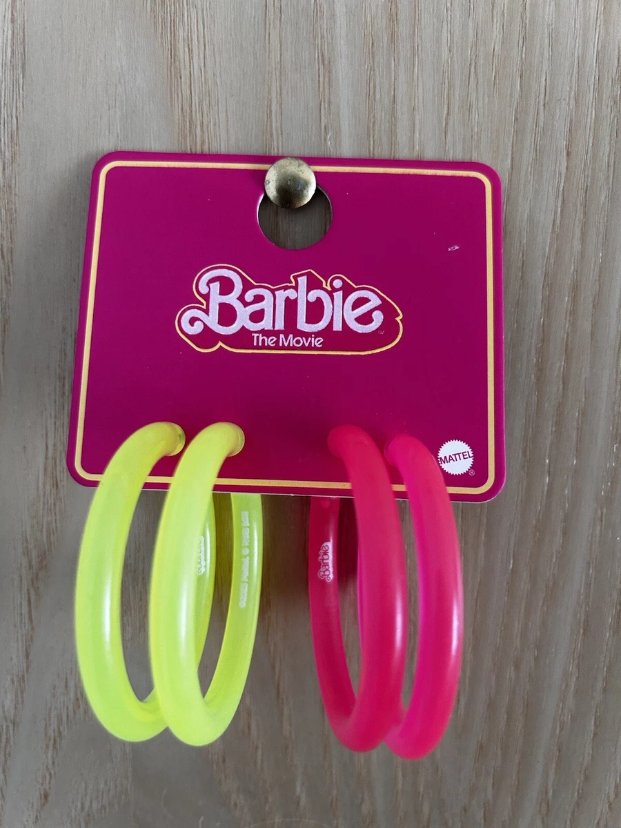 Barbie The Movie Primark Neon Hoop Earrings 2pk Summer Beach Fashion Party Fun