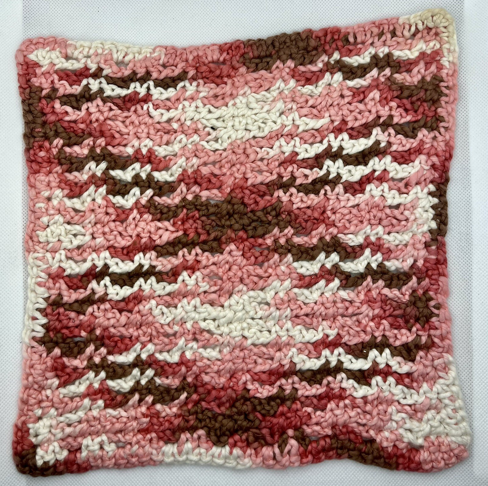 Vintage Hand Made Crocheted Pot Holders Pink & Yellow Set Of 2, vintage home decor