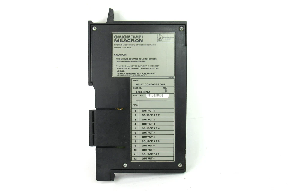 Cincinnati Milacron 3-531-3878A Rev. D Relay Contacts Output Module, 120V AC - Image 3 of 3