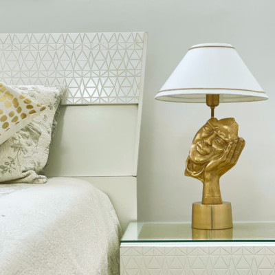 Peace The Face Table Lamp Nightstand Living Room Study Desk Bedroom Gold Brass