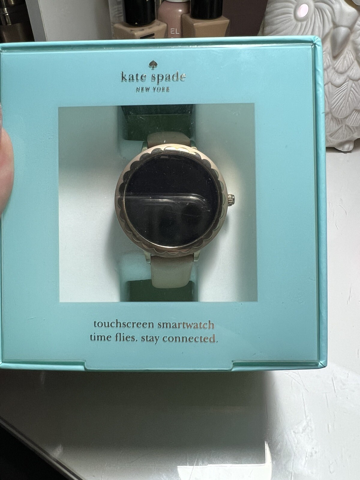 Kate Spade Rose Gold Leather Scallop smartwatch eBay
