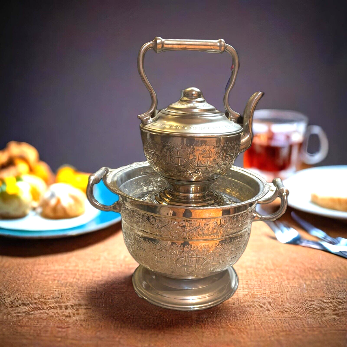 アンティーク什器 Moroccan Basin & Kettle Traditional Hand Wash Hand Hammered Brass