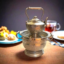 Moroccan Basin & Kettle Traditional Hand Wash Hand Hammered Brass Nickel Silver