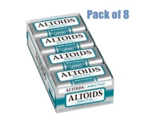 Full Box 8x Tins ALTOIDS Arctic Wintergreen Breath Mints  Hard Candy 1.2oz