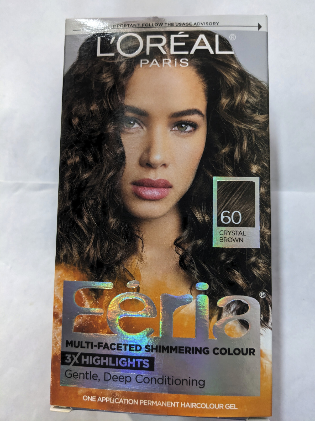 2 PACK L'Or&eacute;al Feria Multi-Faceted Shimmering Hair Color Kit, #60 Crystal Brown
