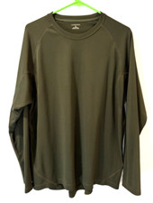 Land's End Mens XL 46-48 Olive Pullover Raglan Sleeves Stretch Activewear Tee