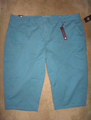 Gloria Vanderbilt Womans Plus Yvonne Capris  24W Steel Blue New W/Tags