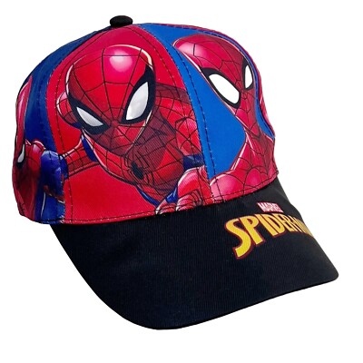Spiderman Schirmmütze Schwarz Baseball Kinder 3 bis 8 Jahre Full Print