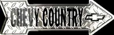 CHEVY COUNTRY EMBOSSED DIAMOND 20" x 6" METAL ARROW SIGN CHEVROLET GM GARAGE