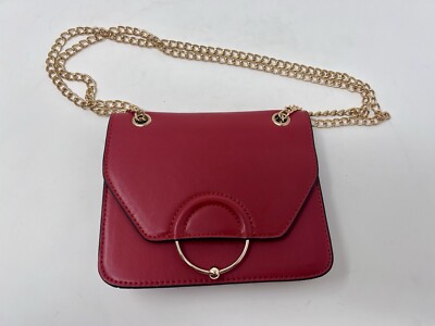 ASOS Red Ring Cross Body Purse With Chain Strap