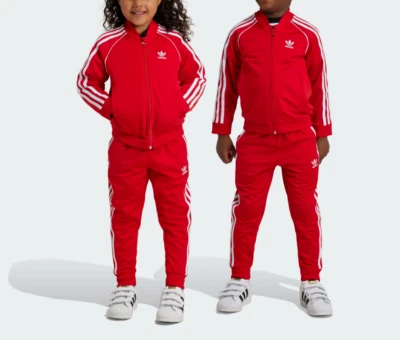 adidas Originals SST Junior Full Trainingsanzug Kinder Zip Track rot 7-16 Jahre