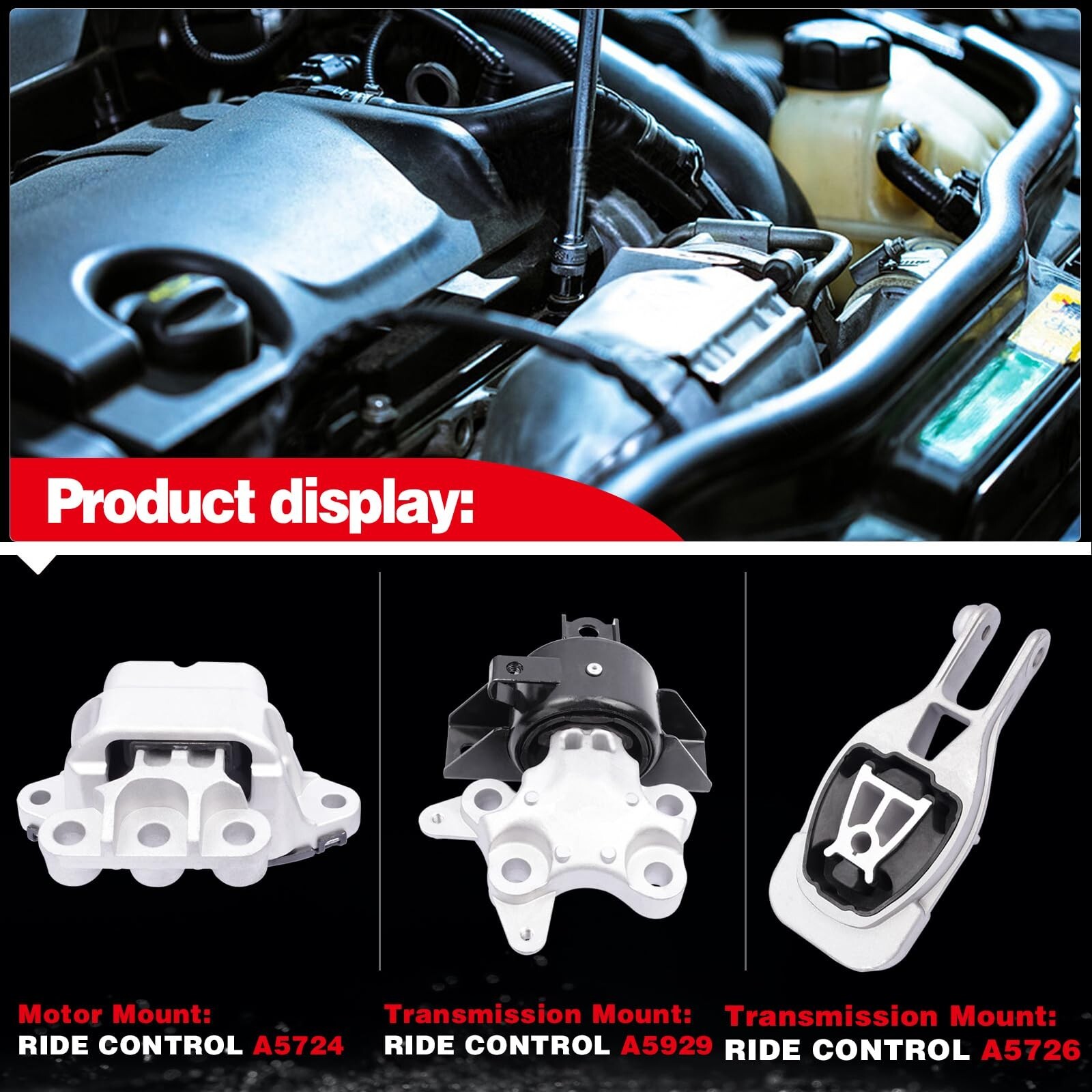 Engine Motor and Transmission Mount Kit Compatible with 2016-2021 Encore & 20...