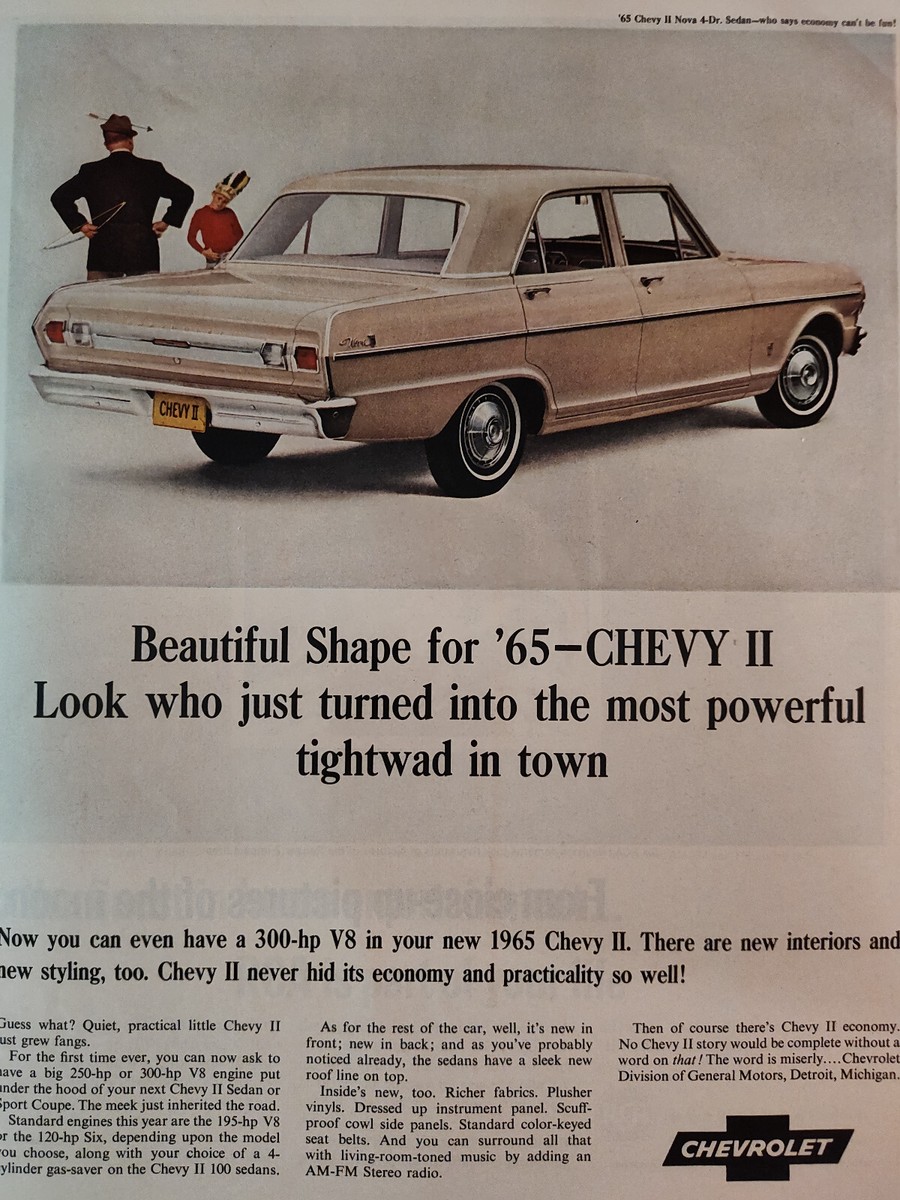 1964 Saturday Evening Post Ad 65 CHEVROLET CHEVY II Nova 4 Door 