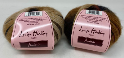 Louisa Harding AMITOLA  Wool Silk Self-striping Yarn Biscuit #101 Lot of 2