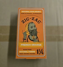 Zig-Zag 1 1/4 Rolling Papers - 24 Booklets, 32 Papers Each - French Orange NEW