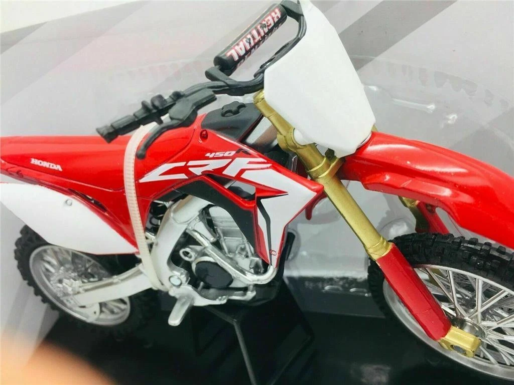 Moto de Ferro Trilha Miniatura Honda CRF 450R 1:6 na Caixa New-Ray