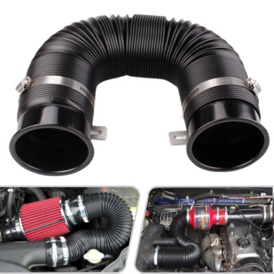 Buy Cold Air Intake Kit, Universal Carbon Fiber Cold Air Filter Kit 3 Carbon Fiber Cold Air Filter Feed Included Air Intake Pipe Kit Silicone Hose - View #7