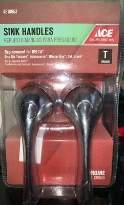 Ace Brand Chrome Finish T Broach Sink Handles For Delta Part #4510863 NIB