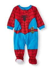 Marvel Spider-Man Footed Sleeper Blanket Pajama Boy Size 24 Month