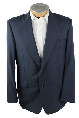 Hickey Freeman Mens Blazer 40R Blue Wool 2 Button Single Vent Sport Coat Jacket