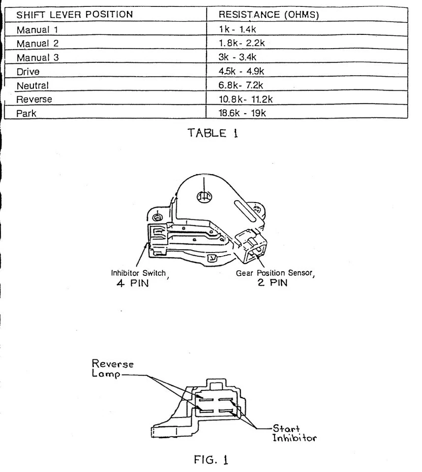EA-AU Falcon BTR 4 Speed Transmission Inhibitor Switch / Neutral / Gear Selec... - image 2 of 2