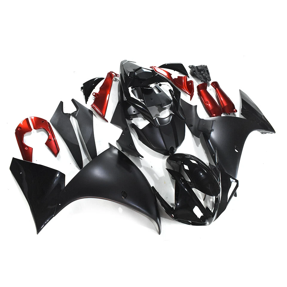 Kit de carenado rojo negro mate para Yamaha YZF R1 ABS carrocería completa 2009 2010 2011 Foto 2 de 4