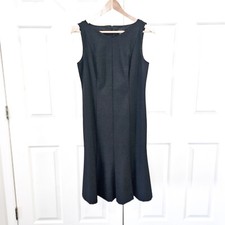 Ann Taylor Black Sleeveless Lined Womens A Line Size 6 V-Neck Zipper