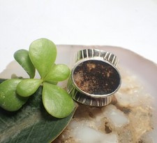 Gift For Her Natural Agate Band Christmas Special Ring Size 8 925 Silver