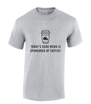 HEUTE GUTE LAUNE KAFFEE HERREN T-SHIRT LUSTIG KAFFEELIEBHABER GESCHENK COOL TOP