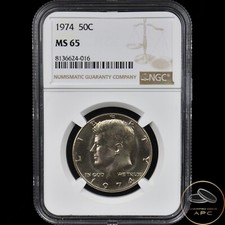1974 Kennedy Half Dollar NGC MS 65 High Grade Beauty